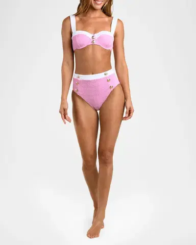 L'Agence Vanessa Colorblock Chic High-Waist Bikini Bottoms | Thumbnail 2 L'Agence Vanessa Colorblock Chic High-Waist Bikini Bottoms | Thumbnail 2