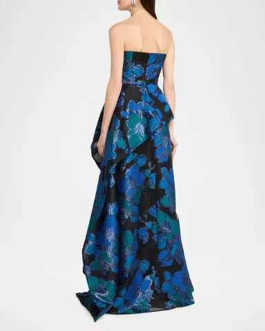 Rickie Freeman for Teri Jon Strapless Floral Jacquard Organza Gown | Thumbnail 3 Rickie Freeman for Teri Jon Strapless Floral Jacquard Organza Gown | Thumbnail 3