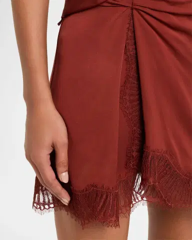 A.L.C. Dion Satin Lace-Trim Mini Skirt | Thumbnail 5 A.L.C. Dion Satin Lace-Trim Mini Skirt | Thumbnail 5