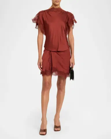 A.L.C. Luna Satin Lace-Trim Top | Thumbnail 2 A.L.C. Luna Satin Lace-Trim Top | Thumbnail 2