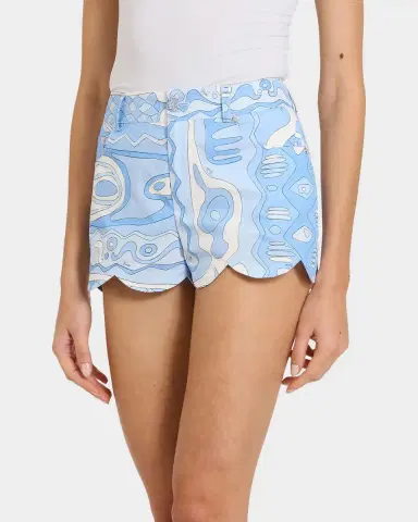 PUCCI Tela Printed Cotton Scalloped Shorts | Thumbnail 3 PUCCI Tela Printed Cotton Scalloped Shorts | Thumbnail 3