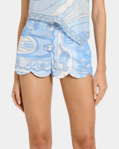 PUCCI Tela Printed Cotton Scalloped Shorts | Thumbnail 5 PUCCI Tela Printed Cotton Scalloped Shorts | Thumbnail 5