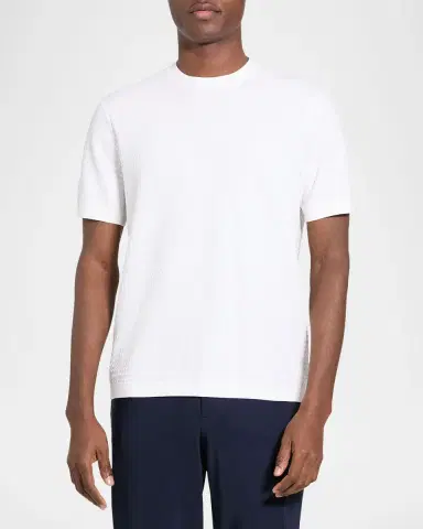 Theory Men's Damian Textured Knit Short-Sleeve Sweater | Thumbnail 4 Theory Men's Damian Textured Knit Short-Sleeve Sweater | Thumbnail 4
