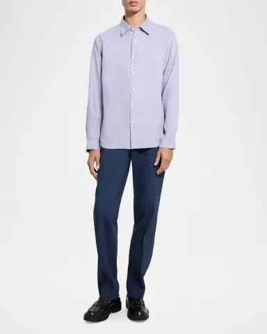 Theory Men's Solid Linen Sport Shirt | Thumbnail 2 Theory Men's Solid Linen Sport Shirt | Thumbnail 2