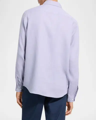 Theory Men's Solid Linen Sport Shirt | Thumbnail 3 Theory Men's Solid Linen Sport Shirt | Thumbnail 3