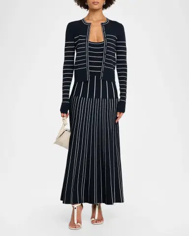Adam Lippes Gemma Pointelle Striped Knit Sleeveless Maxi Dress | Thumbnail 2 Adam Lippes Gemma Pointelle Striped Knit Sleeveless Maxi Dress | Thumbnail 2