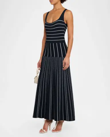 Adam Lippes Gemma Pointelle Striped Knit Sleeveless Maxi Dress | Thumbnail 4 Adam Lippes Gemma Pointelle Striped Knit Sleeveless Maxi Dress | Thumbnail 4
