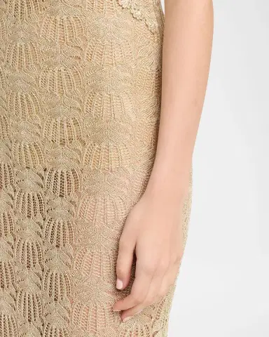 LoveShackFancy Vreya Metallic Crochet Halter Dress | Thumbnail 5 LoveShackFancy Vreya Metallic Crochet Halter Dress | Thumbnail 5