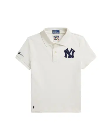 Polo Ralph Lauren Girl's Yankees Cotton Mesh Polo Shirt, Size -XL | Thumbnail 3 Polo Ralph Lauren Girl's Yankees Cotton Mesh Polo Shirt, Size -XL | Thumbnail 3