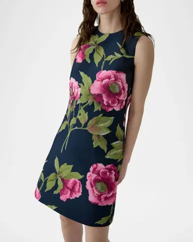 Carolina Herrera Floral Sleeveless Shift Minidress | Thumbnail 3 Carolina Herrera Floral Sleeveless Shift Minidress | Thumbnail 3