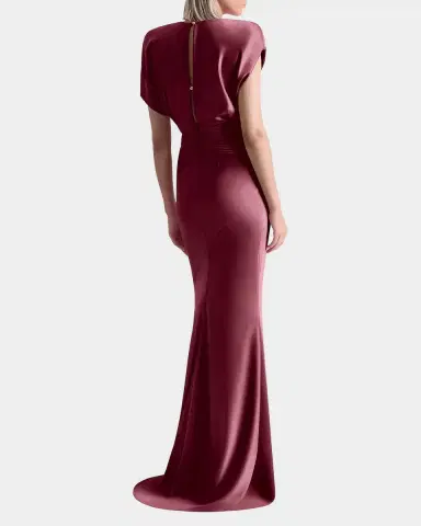 Zhivago Bond Draped Stretch Satin Mermaid Gown | Thumbnail 3 Zhivago Bond Draped Stretch Satin Mermaid Gown | Thumbnail 3