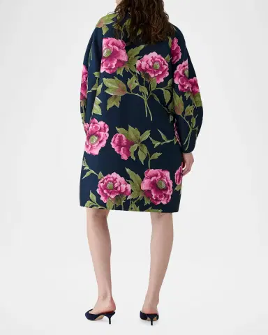 Carolina Herrera Floral Collarless Cocoon Coat | Thumbnail 2 Carolina Herrera Floral Collarless Cocoon Coat | Thumbnail 2