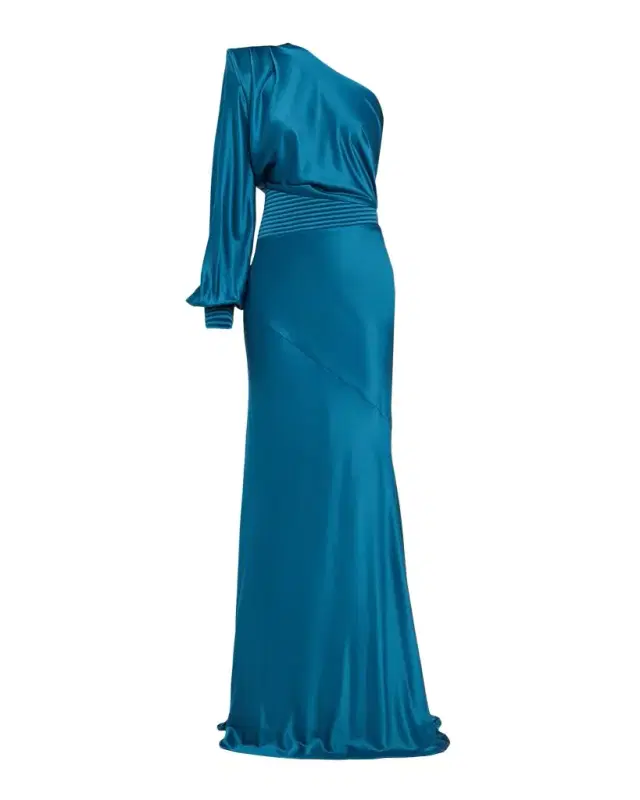Don 't Look Now Draped One-Shoulder Satin Gown Don 't Look Now Draped One-Shoulder Satin Gown