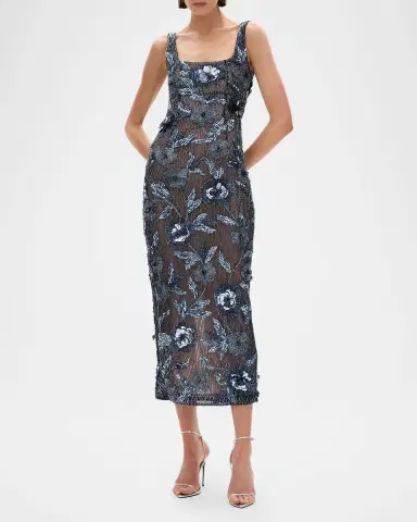 Rachel Gilbert Pierre Strap Beaded Column Midi Dress | Thumbnail 2 Rachel Gilbert Pierre Strap Beaded Column Midi Dress | Thumbnail 2