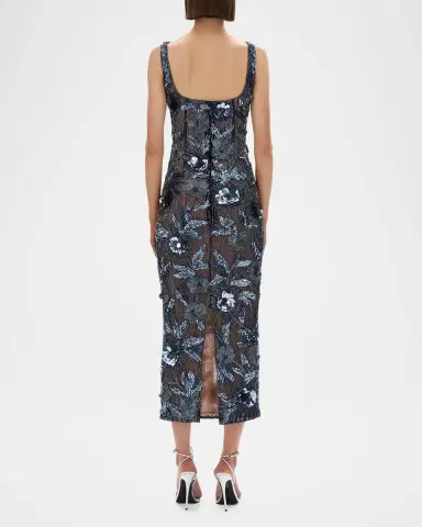 Rachel Gilbert Pierre Strap Beaded Column Midi Dress | Thumbnail 3 Rachel Gilbert Pierre Strap Beaded Column Midi Dress | Thumbnail 3