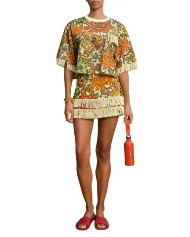 ALÉMAIS Lana Fringe-Trim Linen Mini Skirt | Thumbnail 1 ALÉMAIS Lana Fringe-Trim Linen Mini Skirt | Thumbnail 1