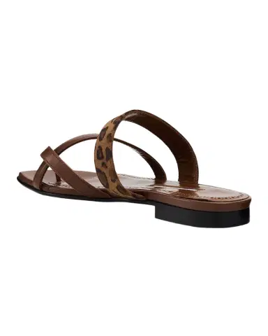 Manolo Blahnik Susa Leather and Leopard-Printed Suede Crisscross Flat Sandals | Thumbnail 1 Manolo Blahnik Susa Leather and Leopard-Printed Suede Crisscross Flat Sandals | Thumbnail 1