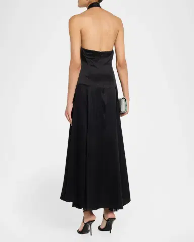 Cinq a Sept Monroe Silk Halter Dress | Thumbnail 3 Cinq a Sept Monroe Silk Halter Dress | Thumbnail 3