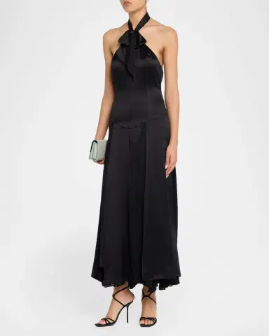 Cinq a Sept Monroe Silk Halter Dress | Thumbnail 4 Cinq a Sept Monroe Silk Halter Dress | Thumbnail 4