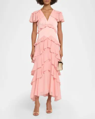 Cinq à Sept Tatum Ruffled Flutter-Sleeve Dress | Thumbnail 2 Cinq à Sept Tatum Ruffled Flutter-Sleeve Dress | Thumbnail 2