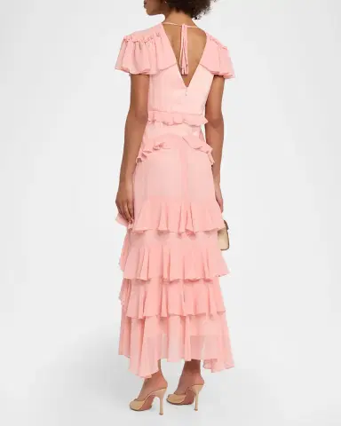 Cinq à Sept Tatum Ruffled Flutter-Sleeve Dress | Thumbnail 3 Cinq à Sept Tatum Ruffled Flutter-Sleeve Dress | Thumbnail 3