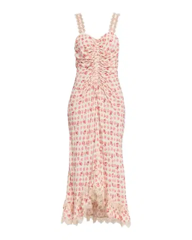 Cinq à Sept Stevie Ikat Roses Lace-Trim Midi Dress | Thumbnail 1 Cinq à Sept Stevie Ikat Roses Lace-Trim Midi Dress | Thumbnail 1