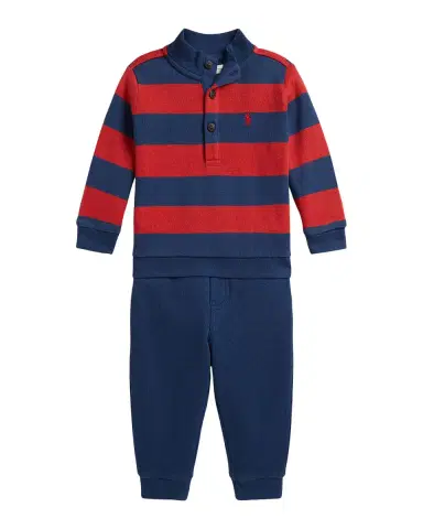 Polo Ralph Lauren Boy's Estate-Rib Cotton Pullover & Pants Set, Size 3M-24M | Thumbnail 2 Polo Ralph Lauren Boy's Estate-Rib Cotton Pullover & Pants Set, Size 3M-24M | Thumbnail 2