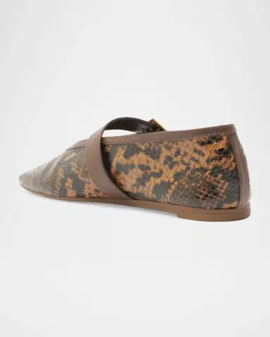 Schutz Vick Snake-Printed Leather Mary Jane Ballerina Flats | Thumbnail 2 Schutz Vick Snake-Printed Leather Mary Jane Ballerina Flats | Thumbnail 2