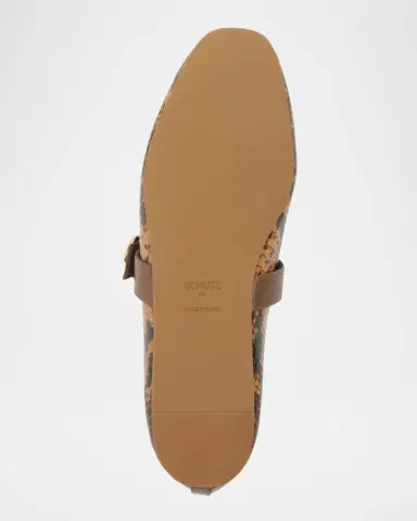 Schutz Vick Snake-Printed Leather Mary Jane Ballerina Flats | Thumbnail 4 Schutz Vick Snake-Printed Leather Mary Jane Ballerina Flats | Thumbnail 4