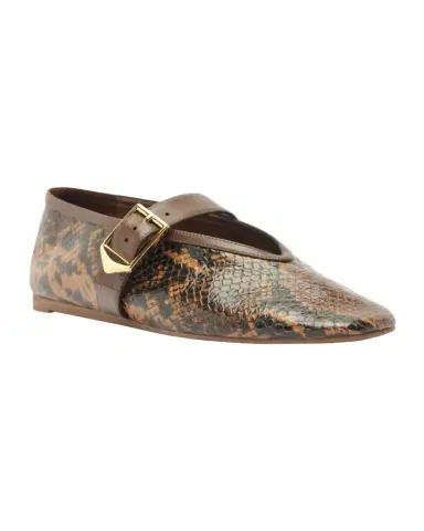 Schutz Vick Snake-Printed Leather Mary Jane Ballerina Flats | Thumbnail 1 Schutz Vick Snake-Printed Leather Mary Jane Ballerina Flats | Thumbnail 1