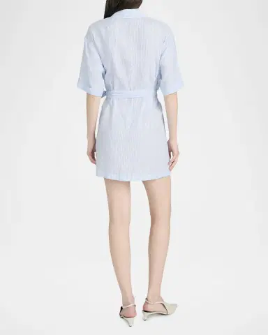 FRAME The Linen Belted Mini Shirtdress | Thumbnail 2 FRAME The Linen Belted Mini Shirtdress | Thumbnail 2