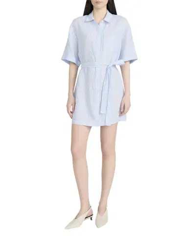 FRAME The Linen Belted Mini Shirtdress | Thumbnail 1 FRAME The Linen Belted Mini Shirtdress | Thumbnail 1