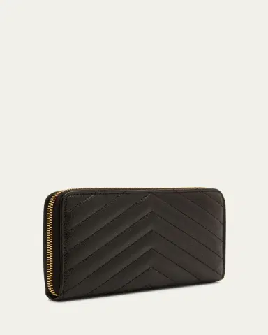 Saint Laurent YSL Monogram Large Zip Wallet in Grained Leather | Thumbnail 3 Saint Laurent YSL Monogram Large Zip Wallet in Grained Leather | Thumbnail 3
