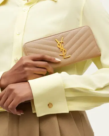 Saint Laurent YSL Monogram Large Zip Wallet in Grained Leather | Thumbnail 5 Saint Laurent YSL Monogram Large Zip Wallet in Grained Leather | Thumbnail 5