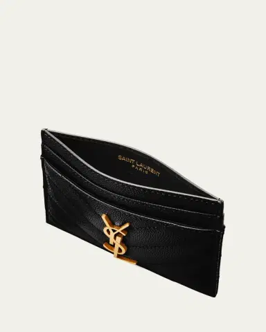 Saint Laurent Cassandre YSL Monogram Card Case in Grained Leather | Thumbnail 4 Saint Laurent Cassandre YSL Monogram Card Case in Grained Leather | Thumbnail 4