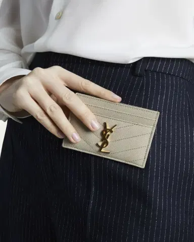 Saint Laurent Cassandre YSL Monogram Card Case in Grained Leather | Thumbnail 5 Saint Laurent Cassandre YSL Monogram Card Case in Grained Leather | Thumbnail 5