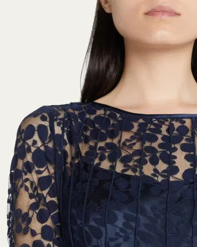Rickie Freeman for Teri Jon 3/4-Sleeve Lace Overlay Gown | Thumbnail 5 Rickie Freeman for Teri Jon 3/4-Sleeve Lace Overlay Gown | Thumbnail 5