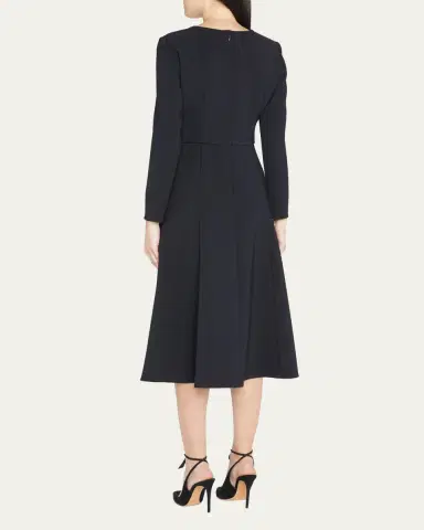 Carolina Herrera Triple Bow Keyhole-Front Midi Dress | Thumbnail 3 Carolina Herrera Triple Bow Keyhole-Front Midi Dress | Thumbnail 3