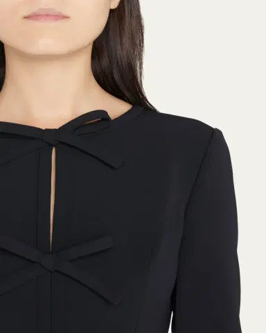 Carolina Herrera Triple Bow Keyhole-Front Midi Dress | Thumbnail 5 Carolina Herrera Triple Bow Keyhole-Front Midi Dress | Thumbnail 5