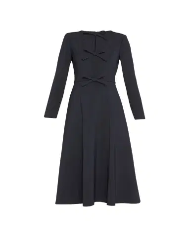 Carolina Herrera Triple Bow Keyhole-Front Midi Dress | Thumbnail 1 Carolina Herrera Triple Bow Keyhole-Front Midi Dress | Thumbnail 1