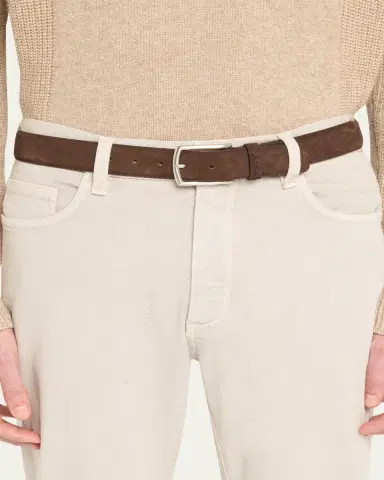Zegna Men's Triple Stitch Leather Belt | Thumbnail 3 Zegna Men's Triple Stitch Leather Belt | Thumbnail 3