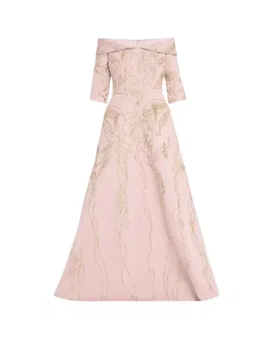 Rickie Freeman for Teri Jon Off-Shoulder Metallic Jacquard Gown | Thumbnail 1 Rickie Freeman for Teri Jon Off-Shoulder Metallic Jacquard Gown | Thumbnail 1