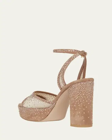 Gianvito Rossi Strass Organza Ankle-Strap Platform Sandals | Thumbnail 2 Gianvito Rossi Strass Organza Ankle-Strap Platform Sandals | Thumbnail 2