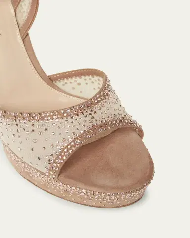 Gianvito Rossi Strass Organza Ankle-Strap Platform Sandals | Thumbnail 3 Gianvito Rossi Strass Organza Ankle-Strap Platform Sandals | Thumbnail 3
