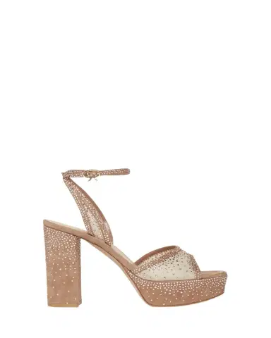 Gianvito Rossi Strass Organza Ankle-Strap Platform Sandals | Thumbnail 1 Gianvito Rossi Strass Organza Ankle-Strap Platform Sandals | Thumbnail 1