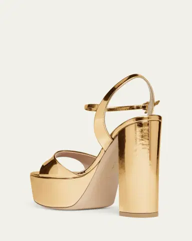 Gianvito Rossi Metallic Ankle-Strap Platform Sandals | Thumbnail 4 Gianvito Rossi Metallic Ankle-Strap Platform Sandals | Thumbnail 4