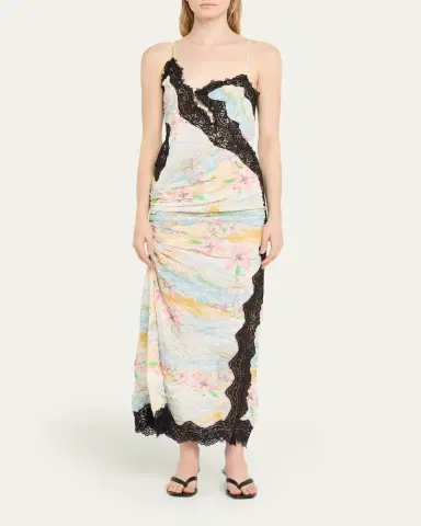 Christopher Esber Crinkle Satin Lace Twisted Cami Dress | Thumbnail 2 Christopher Esber Crinkle Satin Lace Twisted Cami Dress | Thumbnail 2