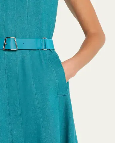 Akris Sleeveless Belted Denim Midi Shirtdress | Thumbnail 5 Akris Sleeveless Belted Denim Midi Shirtdress | Thumbnail 5
