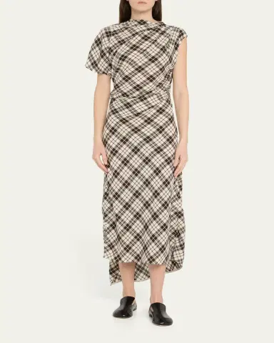 Proenza Schouler Hallie Crinkled Plaid Dress | Thumbnail 2 Proenza Schouler Hallie Crinkled Plaid Dress | Thumbnail 2