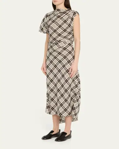Proenza Schouler Hallie Crinkled Plaid Dress | Thumbnail 4 Proenza Schouler Hallie Crinkled Plaid Dress | Thumbnail 4
